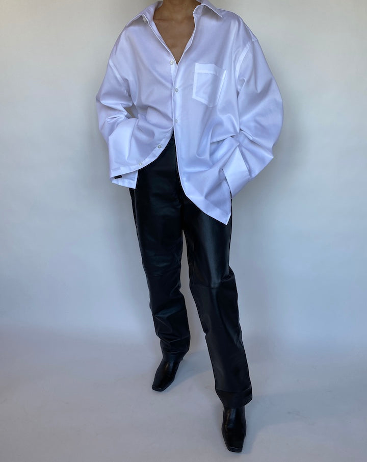 VINTAGE WHITE BUTTON DOWN SHIRT 556-4