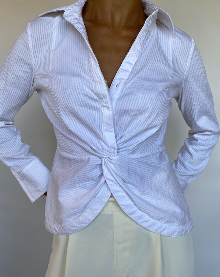 VINTAGE WHITE DETAILED SHIRT 706-2