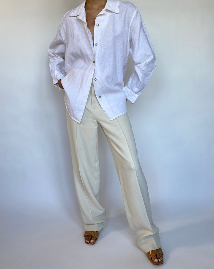 VINTAGE WHITE LINEN SHIRT 575
