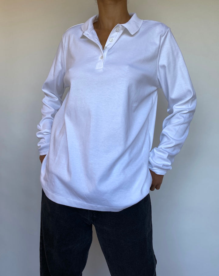 VINTAGE WHITE LONGSLEEVE TOP 713-2