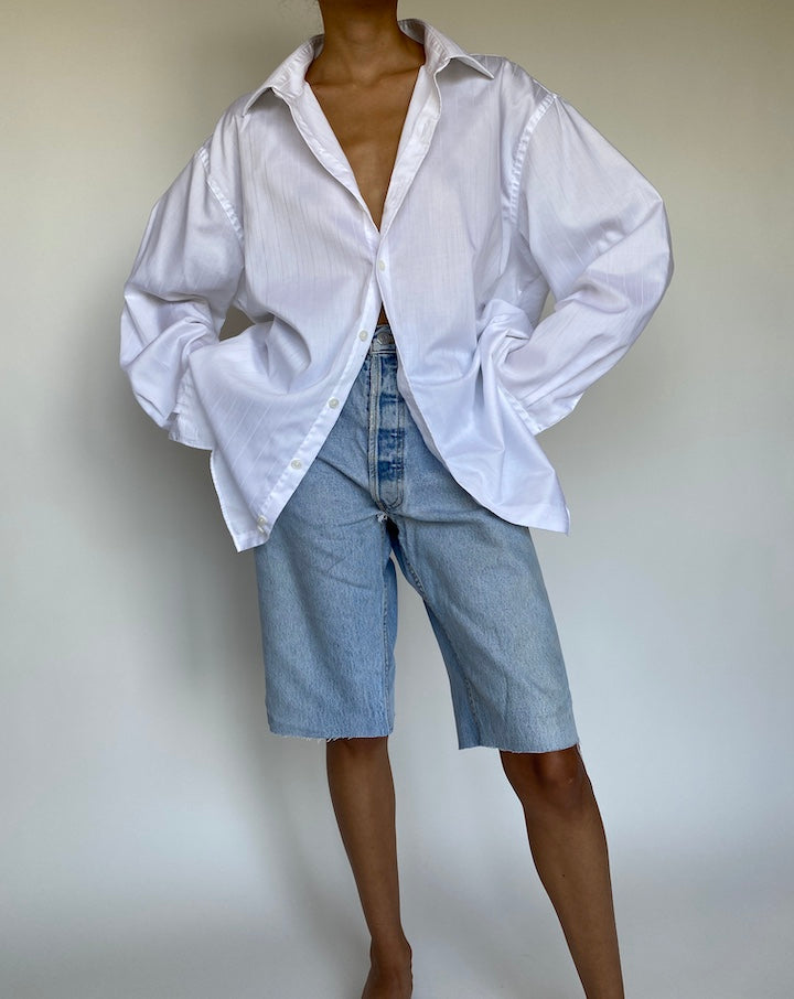 VINTAGE WHITE STRIPED SHIRT 859-2