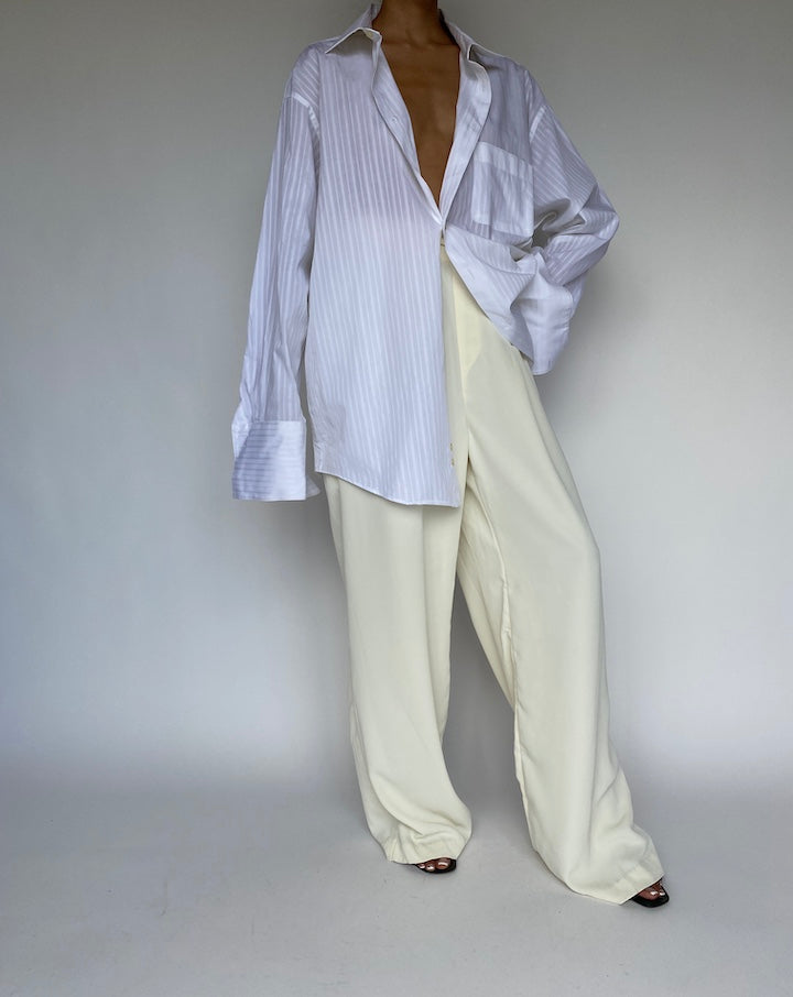 VINTAGE WHITE STRIPED SHIRT 878-3