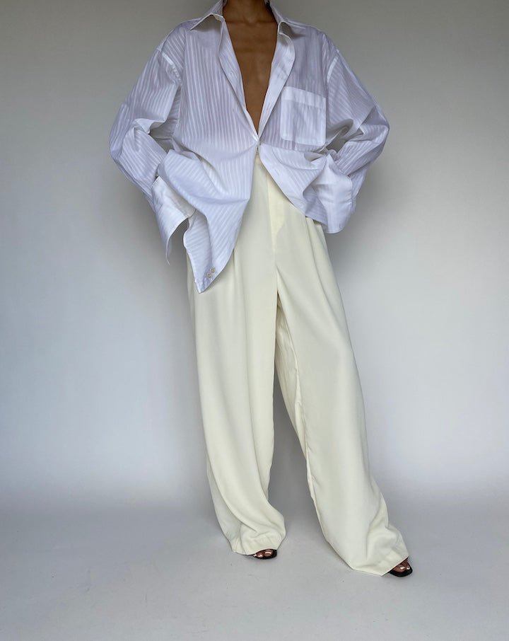 VINTAGE WHITE STRIPED SHIRT 878-4