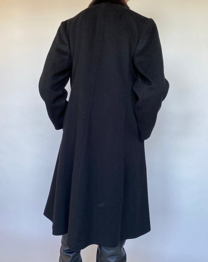 VINTAGE WOOL COAT WITH FUR COLLAR 561-3