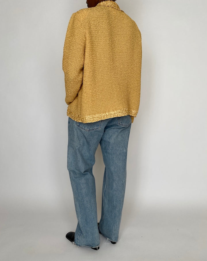 VINTAGE YELLOW TEXTURED SHIRT 4640