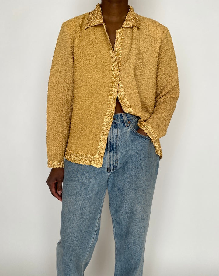 VINTAGE YELLOW TEXTURED SHIRT 4640