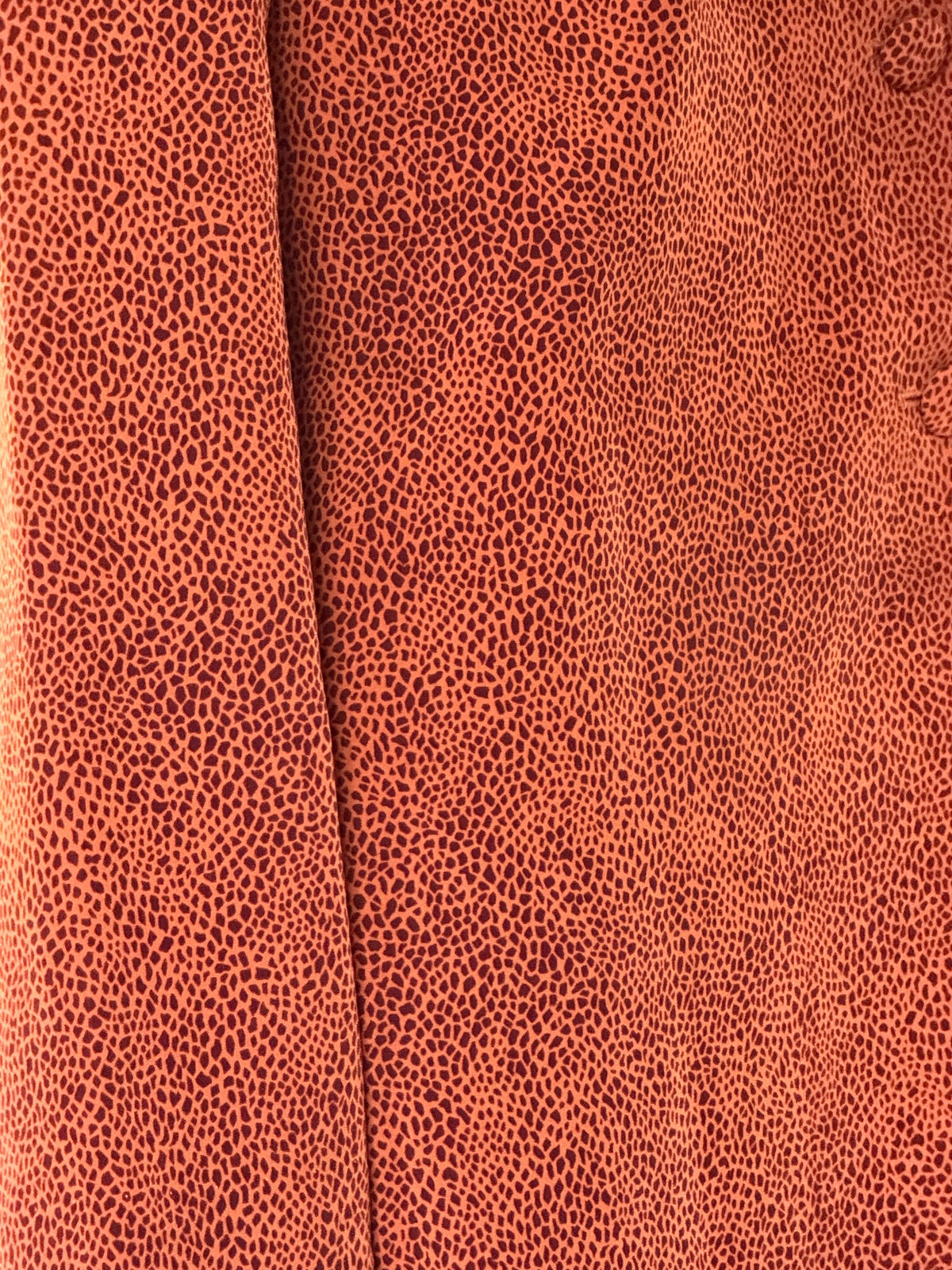 Vintage rust orange patterned longline coat, SKU 8480