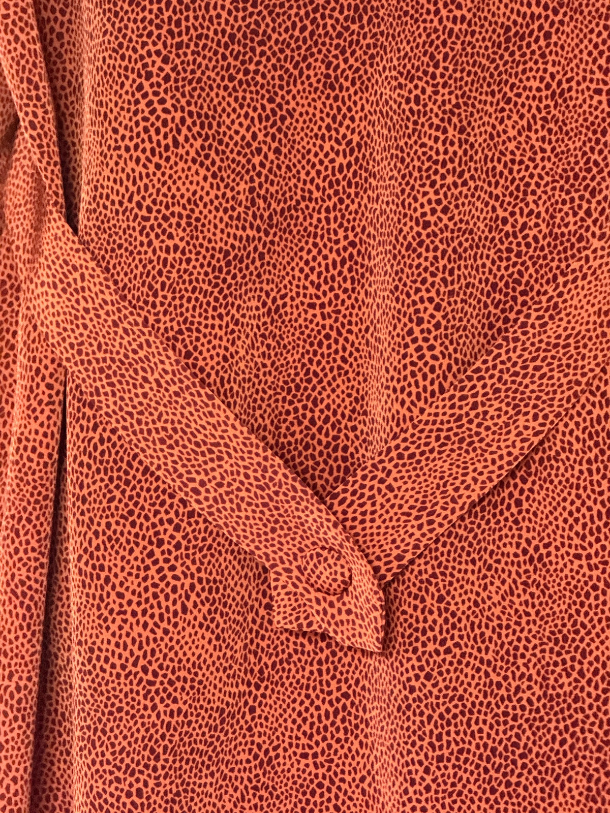 Vintage rust orange patterned longline coat, SKU 8480