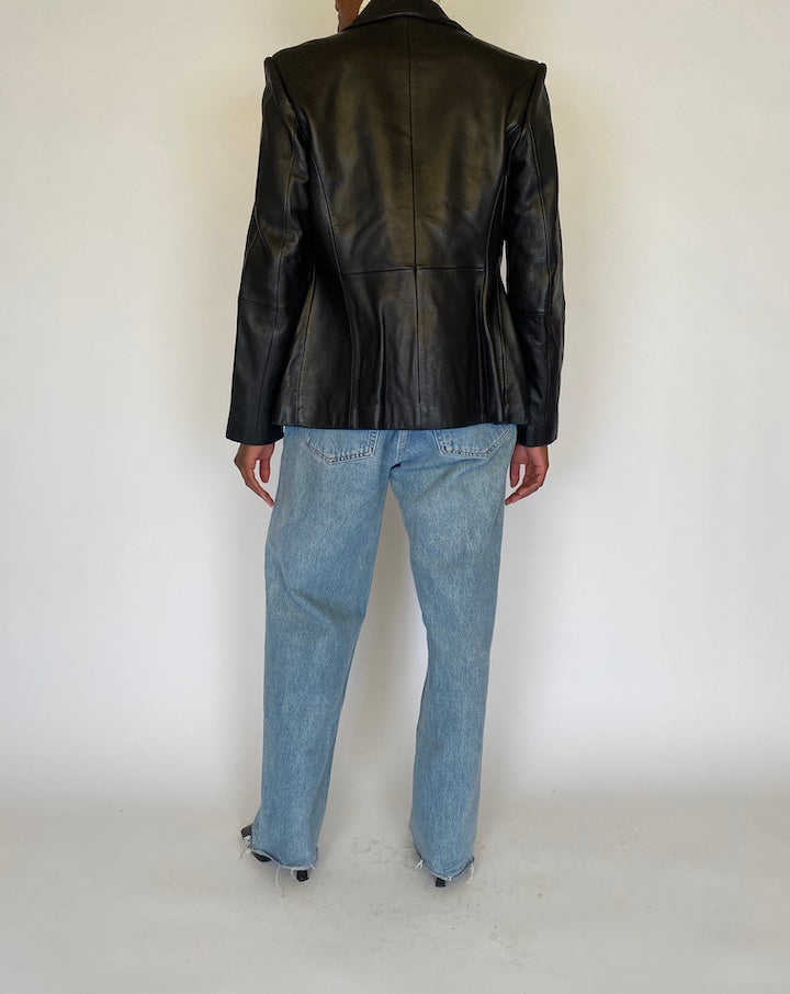 VINTAGE BLACK LEATHER JACKET 4478