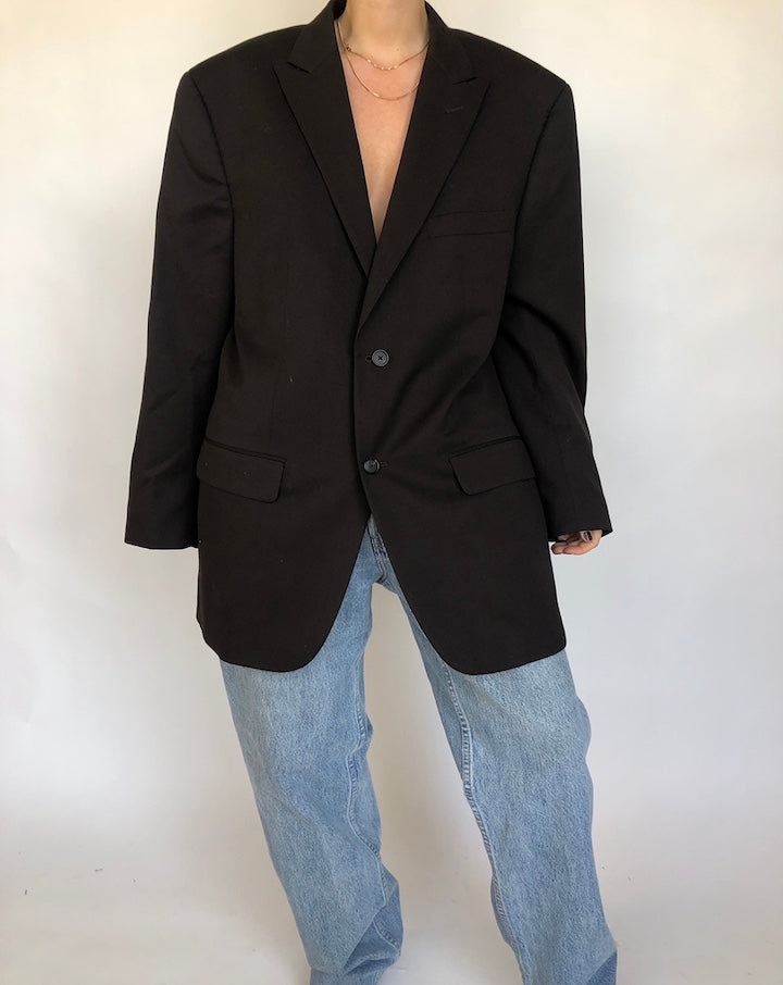 VINTAGE DARK BROWN WOOL BLAZER 334