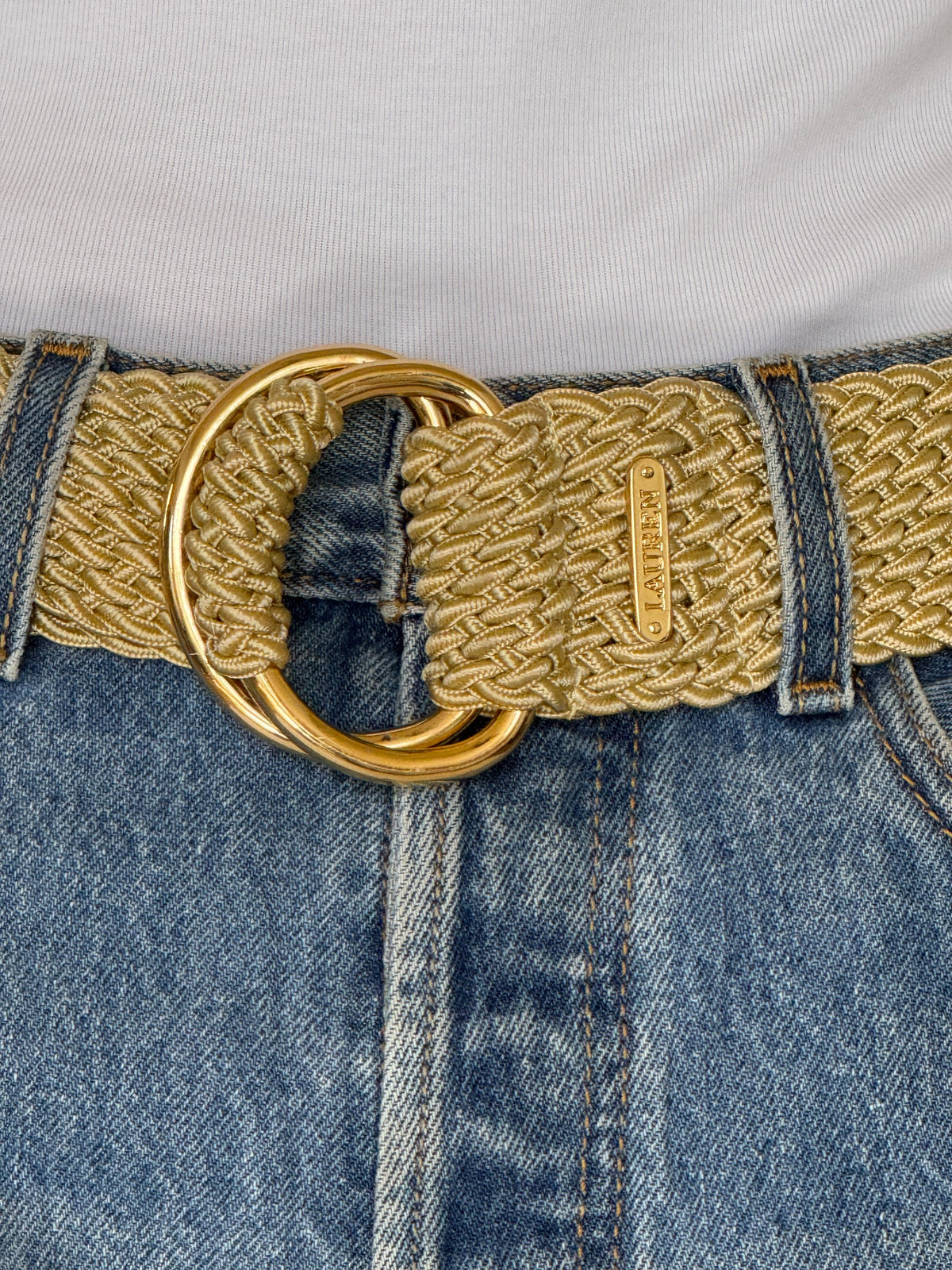 Vintage Lauren Ralph Lauren gold braided belt