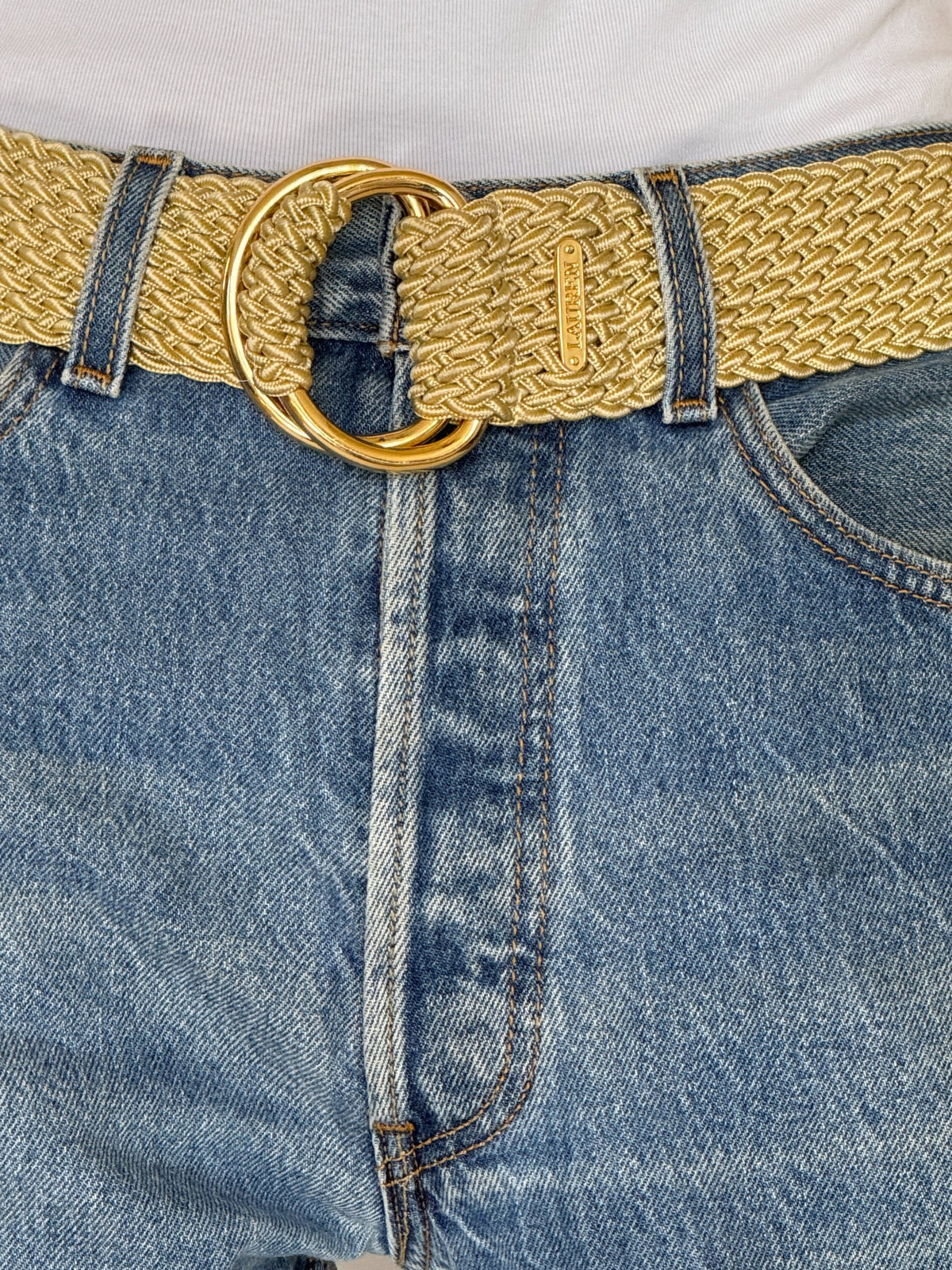 Vintage Lauren Ralph Lauren gold braided belt