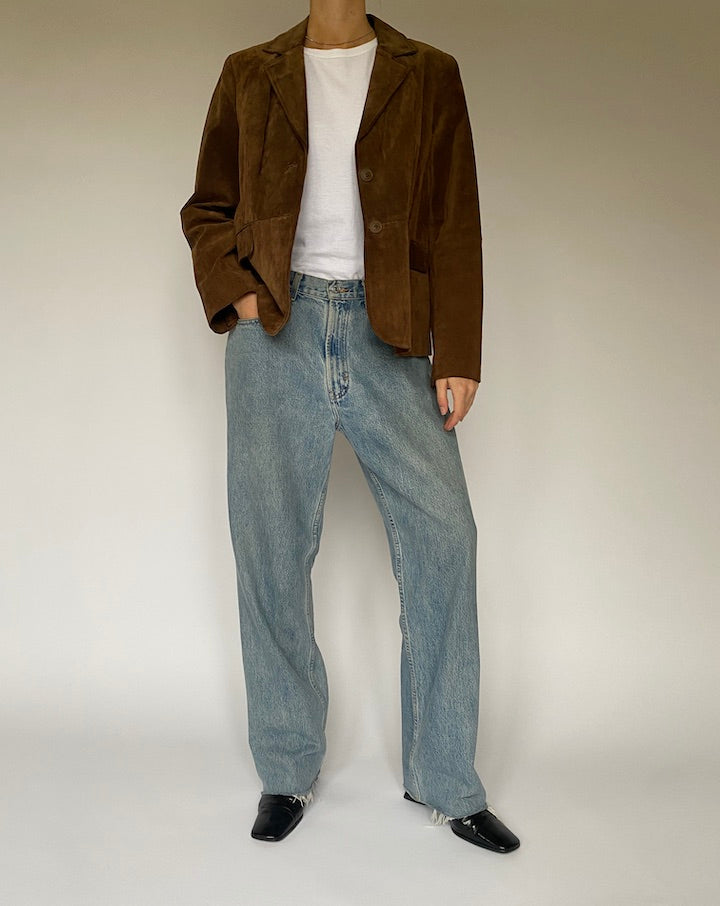 Vintage Brown Suede Leather Jacket 5333