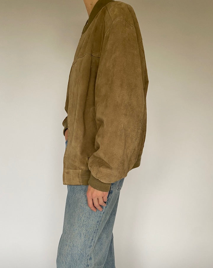 Vintage Honey Brown Suede Leather Jacket 5332