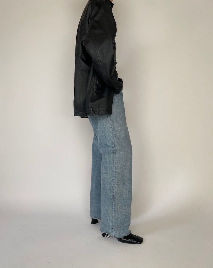 Vintage Black Leather Jacket 5286