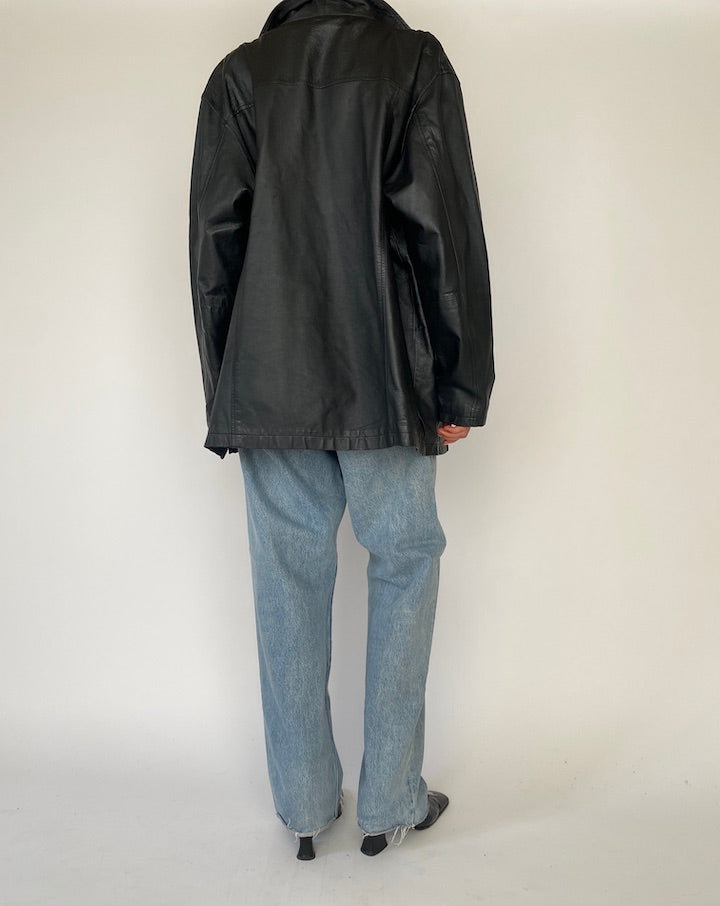 Vintage Black Leather Jacket 5286