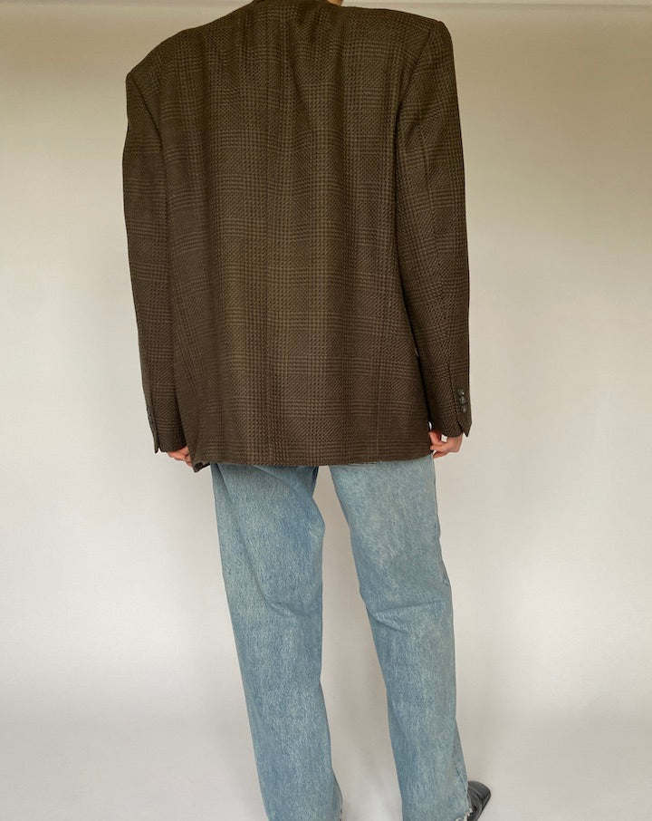 Vintage Brown Wool Blazer 5325