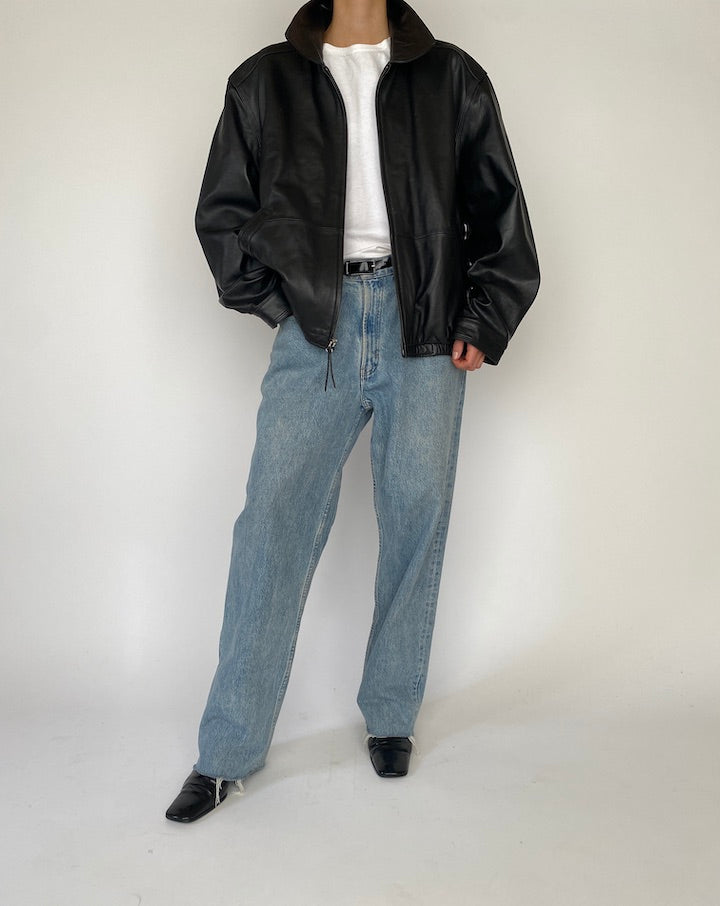 Vintage Black Leather Jacket 5272