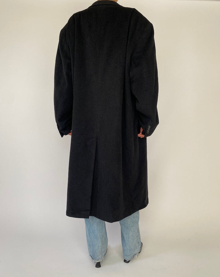 Vintage Dark Grey Cashmere Blended Coat 5278