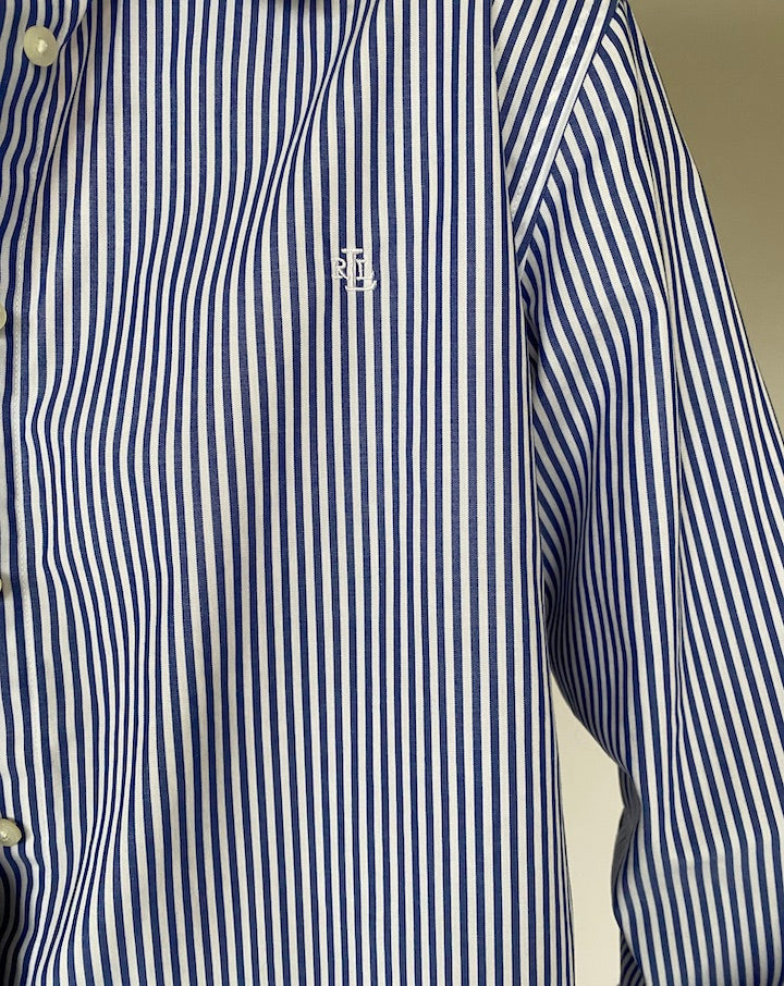 Vintage Blue and White Striped Ralph Lauren Shirt 5310