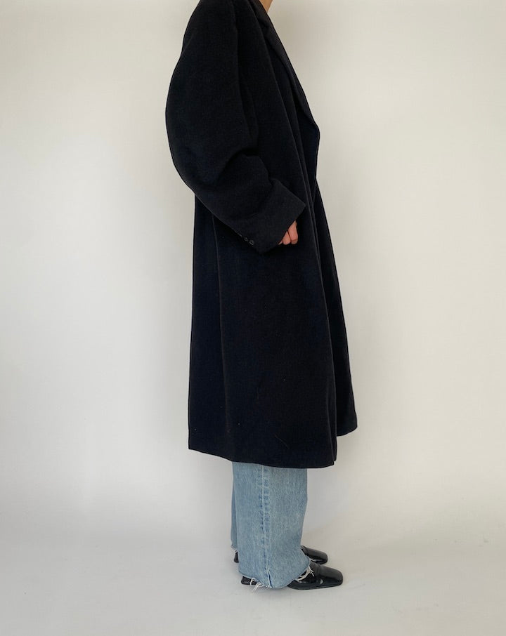 Vintage Dark Grey Cashmere Blended Coat 5278