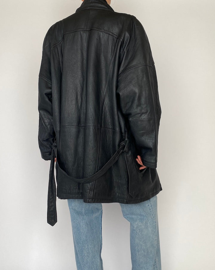 Vintage Black Leather Jacket 5273