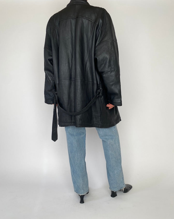 Vintage Black Leather Jacket 5273