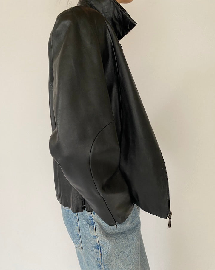 Vintage Black Leather Jacket 4463