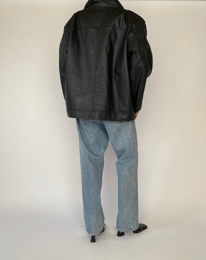 Vintage Black Leather Jacket 5269