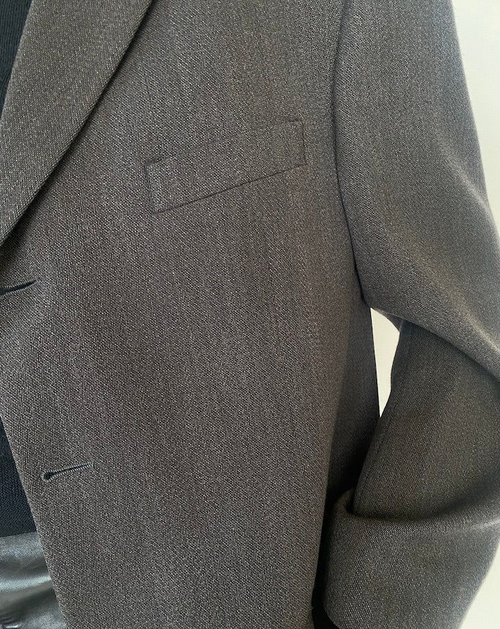 Vintage Dark Grey Wool Blazer 5247