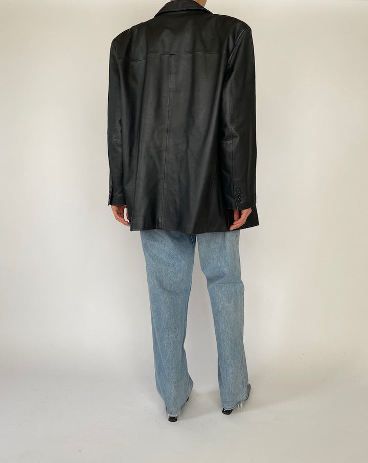 Vintage Black Leather Jacket 5271