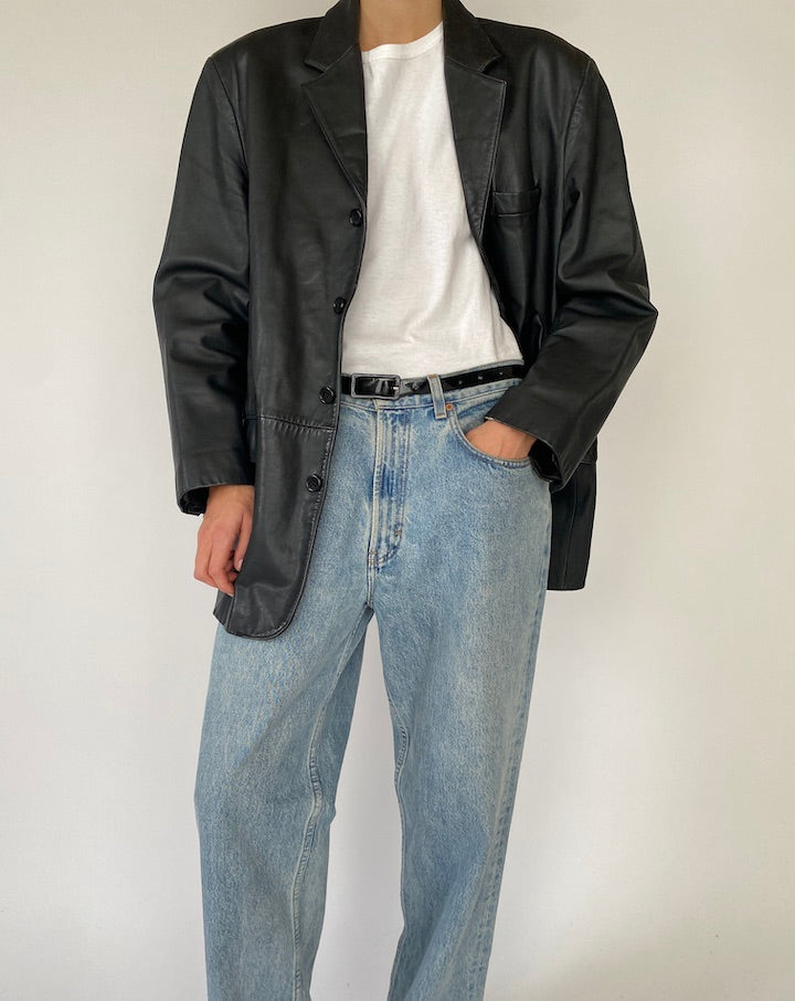 Vintage Black Leather Jacket 5271