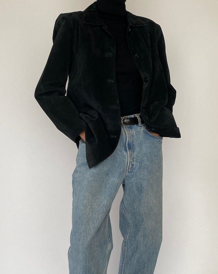 Vintage Black Leather Jacket 5105