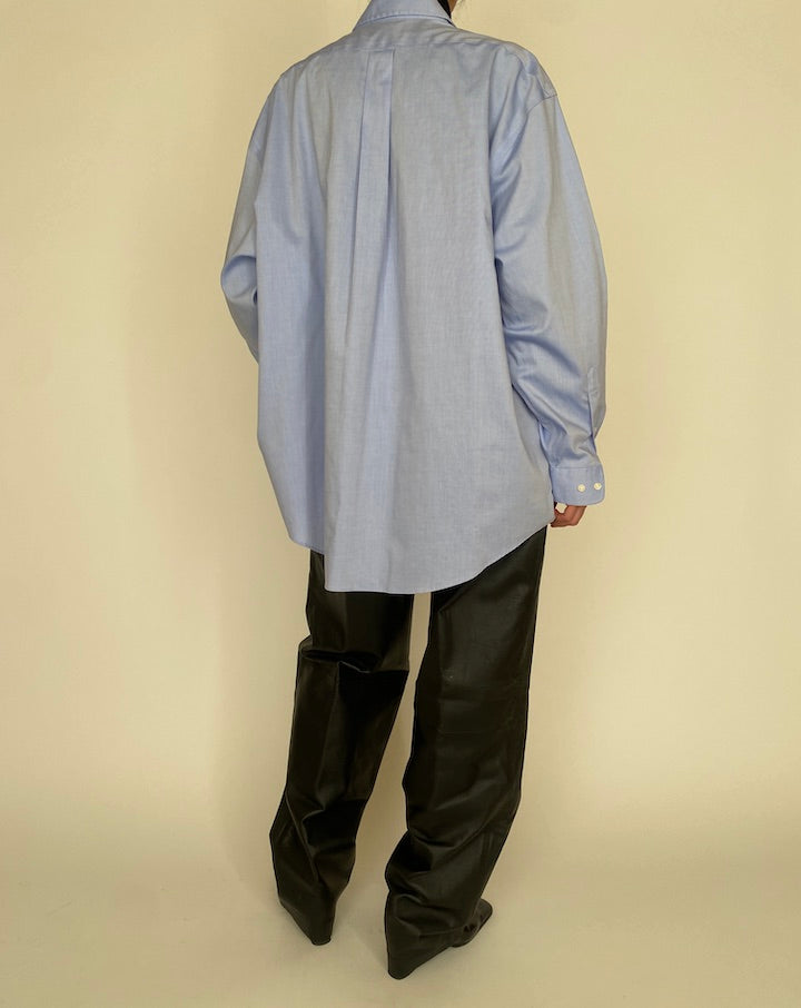 Vintage Blue Oversized Cotton Shirt 5250