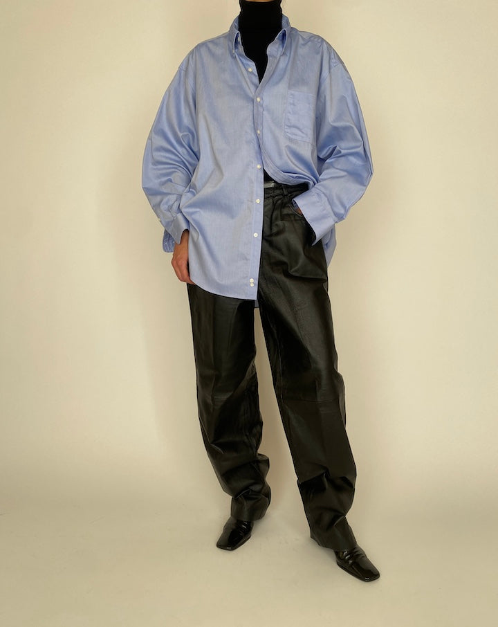 Vintage Blue Oversized Cotton Shirt 5250