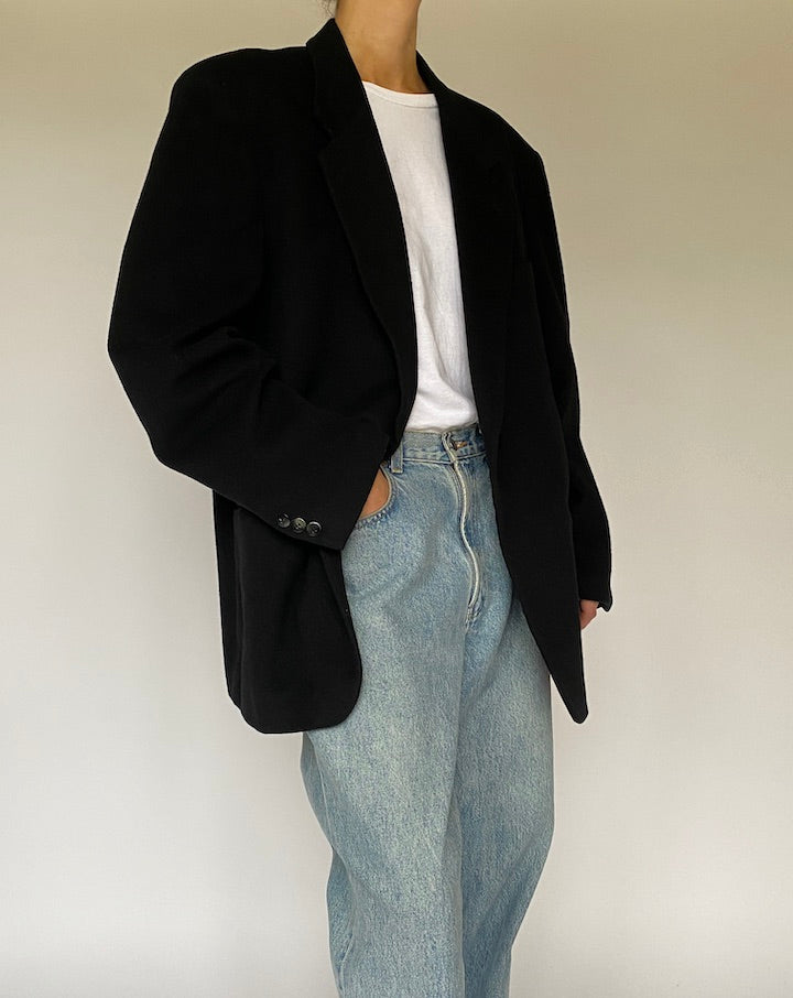 Vintage Oversized Wool and Cashmere Blazer 5188