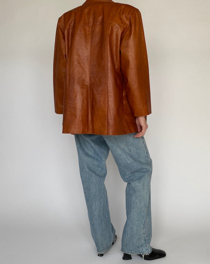 Vintage Brown Leather Jacket 5055