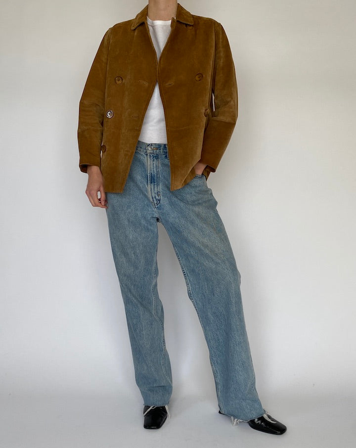 Vintage Brown Suede Leather Jacket 4847