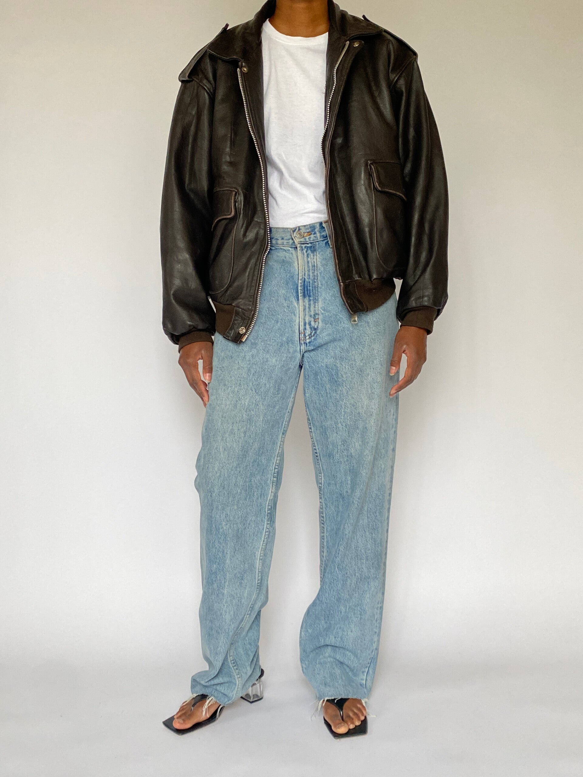 VINTAGE BROWN LEATHER JACKET 5005
