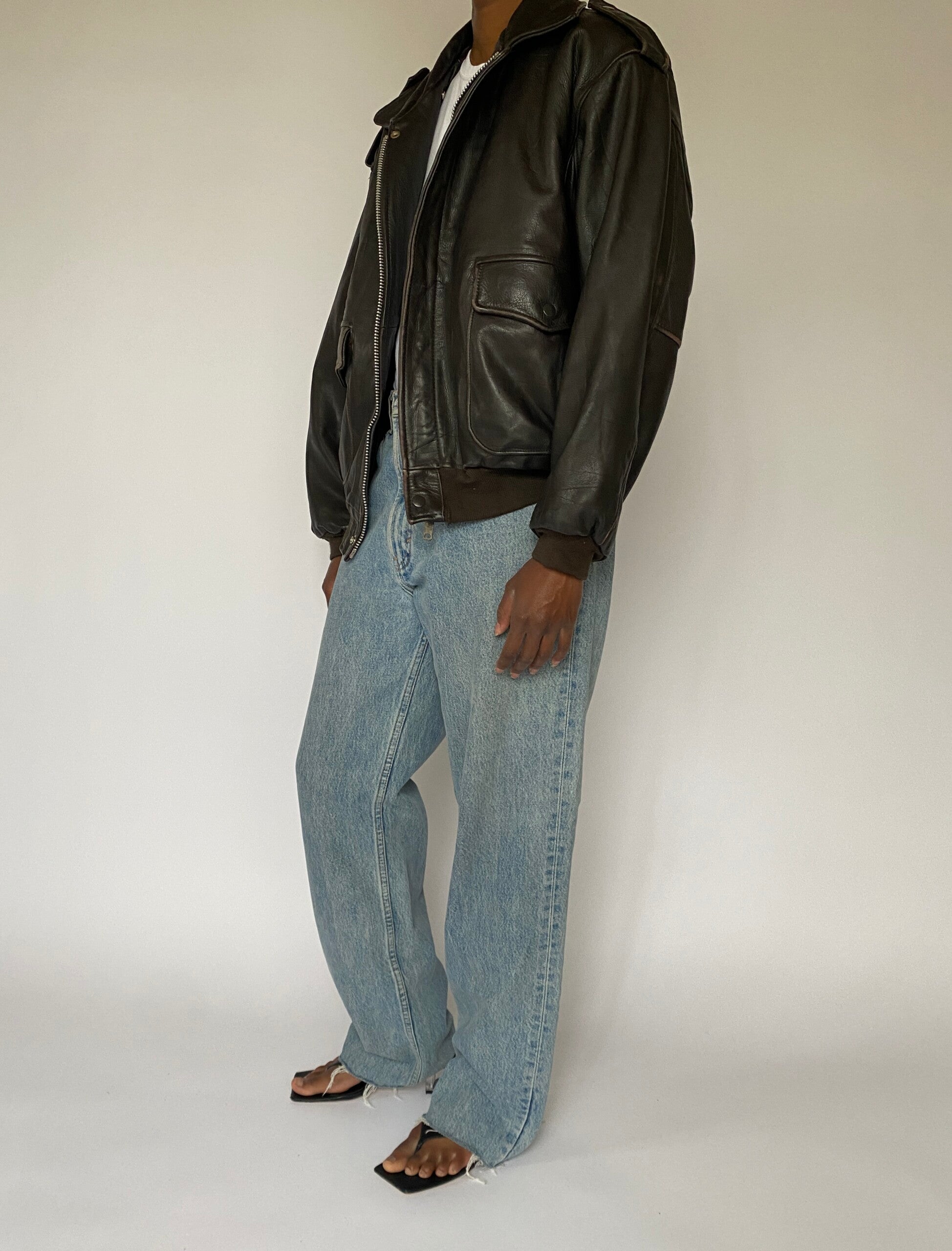 VINTAGE BROWN LEATHER JACKET 5005