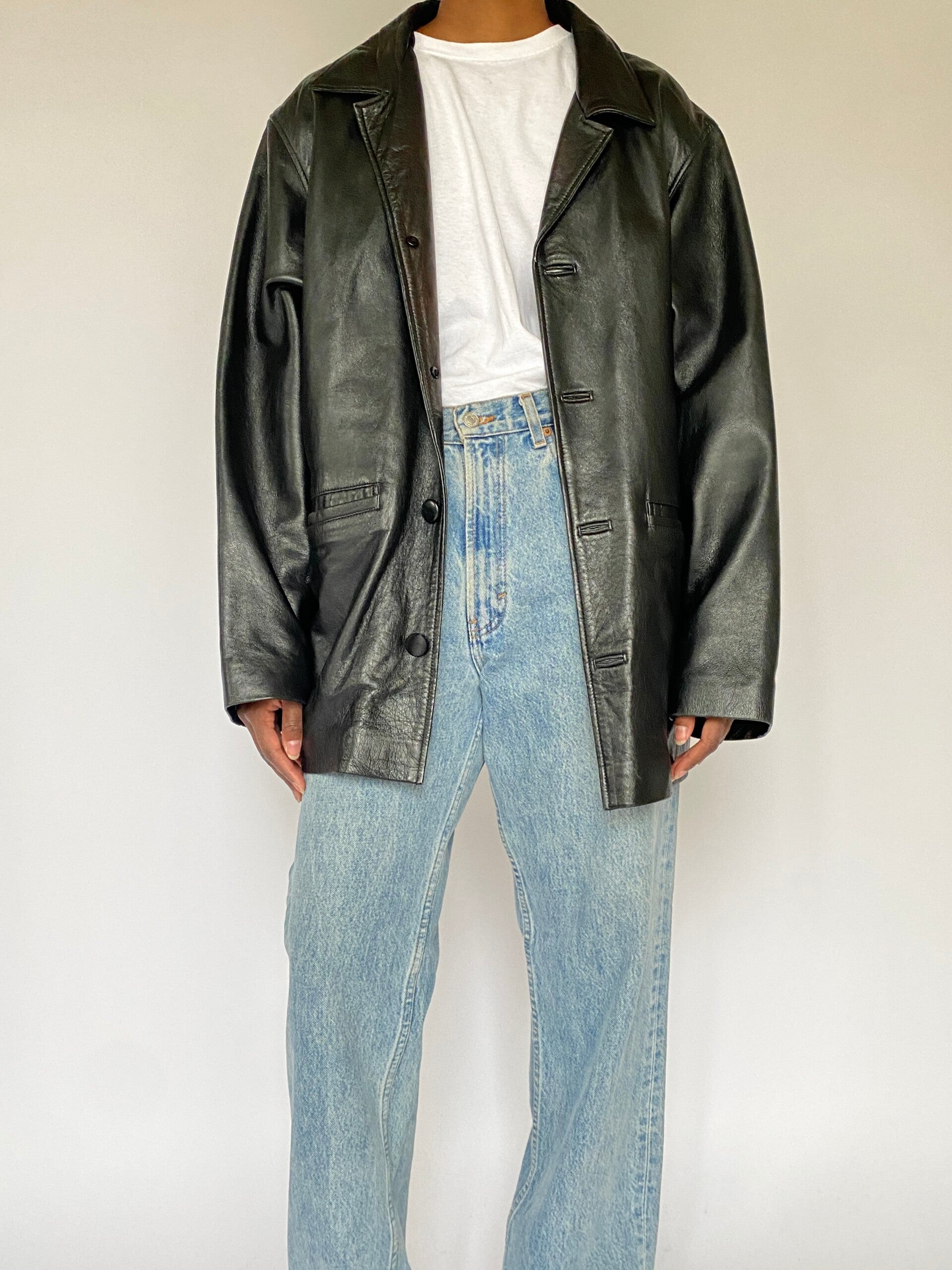 VINTAGE BLACK LEATHER JACKET 5023