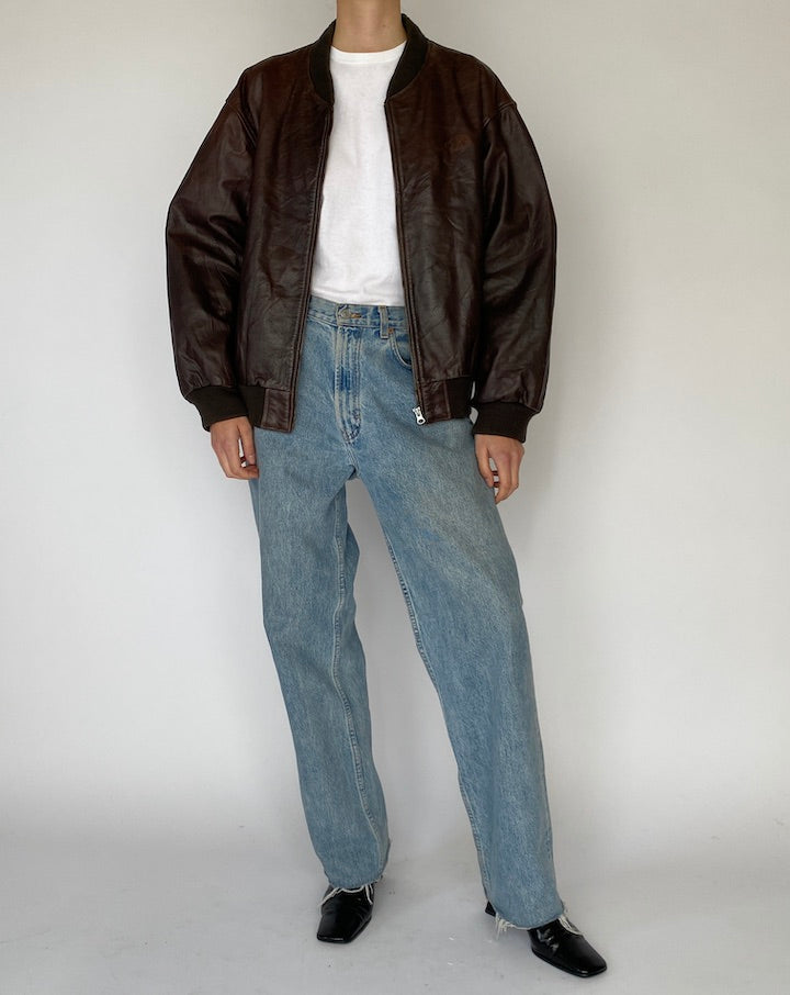 Vintage Dark Brown Leather Jacket 5467