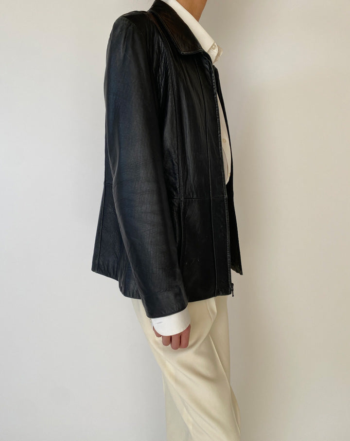 Vintage Black Leather Jacket 5235