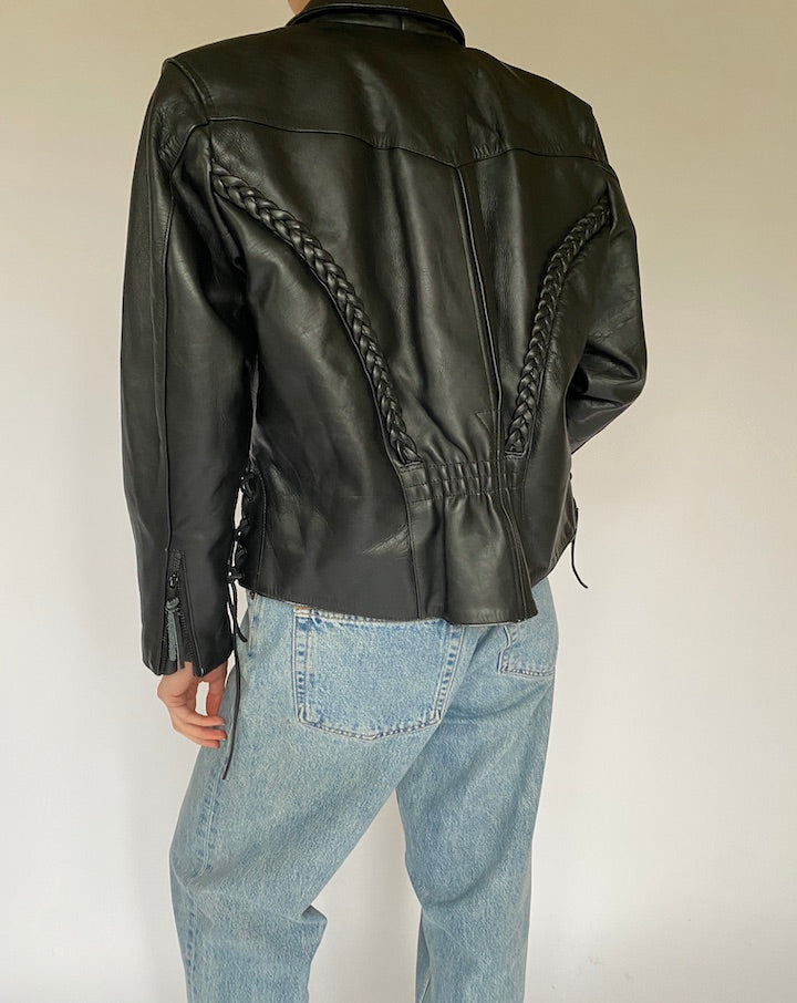 Vintage Black Leather Jacket 5147
