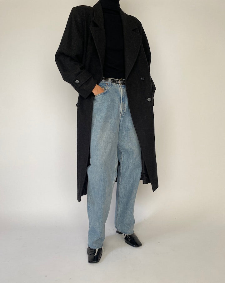 Vintage Oversized Dark Grey Coat 5276
