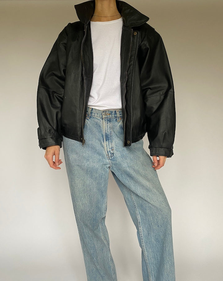 Vintage Bomber Leather Jacket 5323