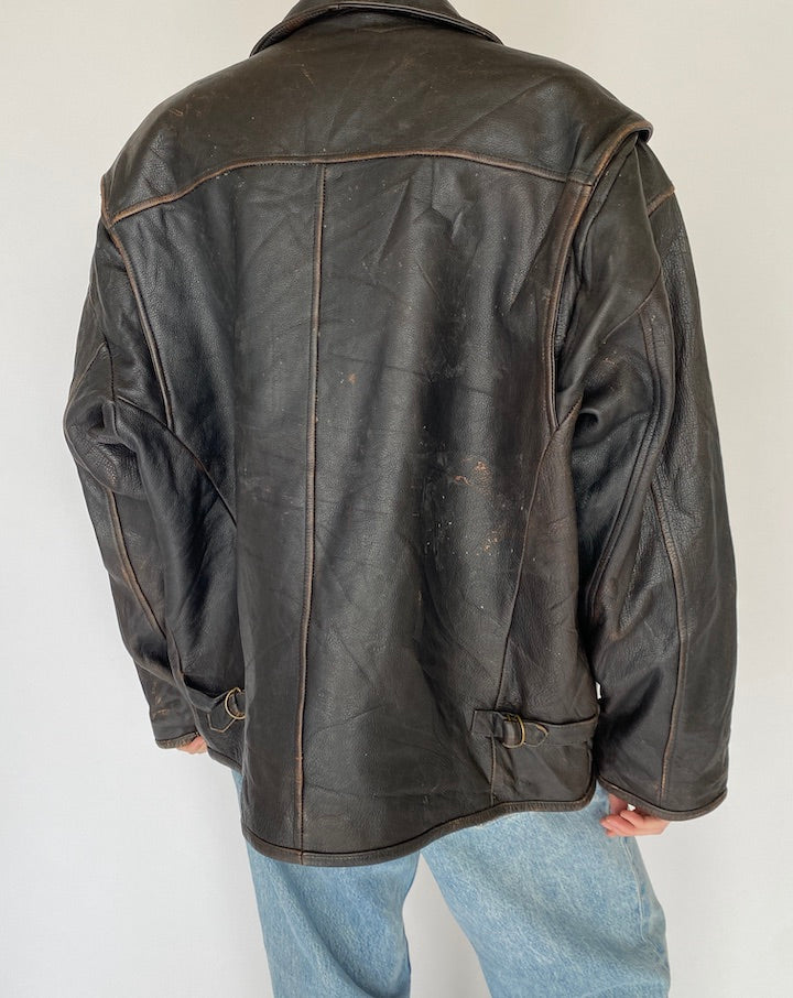 Vintage Oversized Leather Jacket 5459
