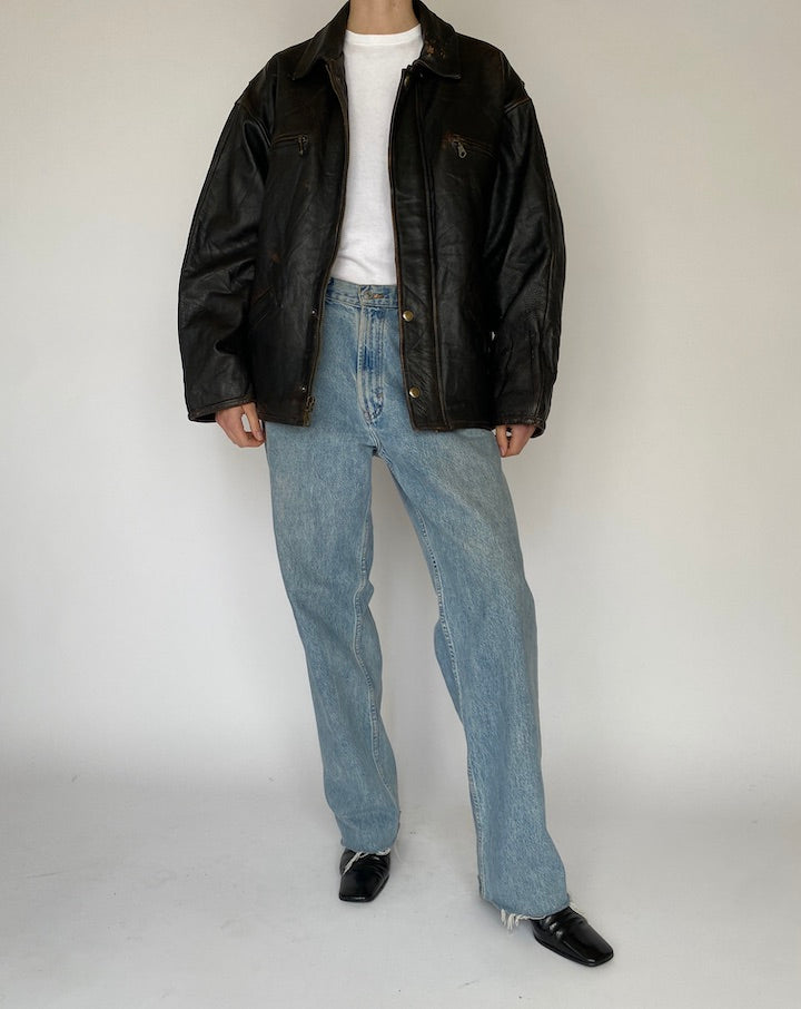 Vintage Oversized Leather Jacket 5459