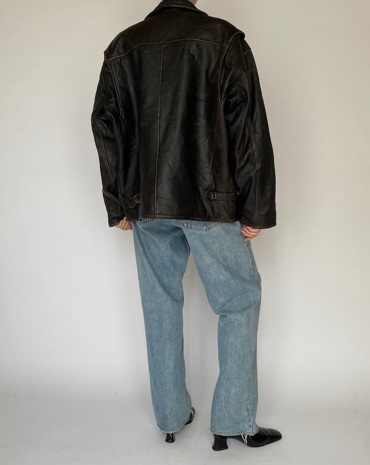 Vintage Oversized Leather Jacket 5459