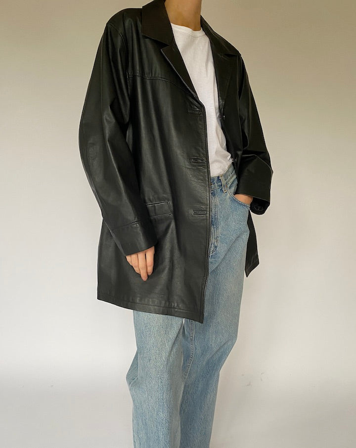 Vintage Black Leather Jacket 5236